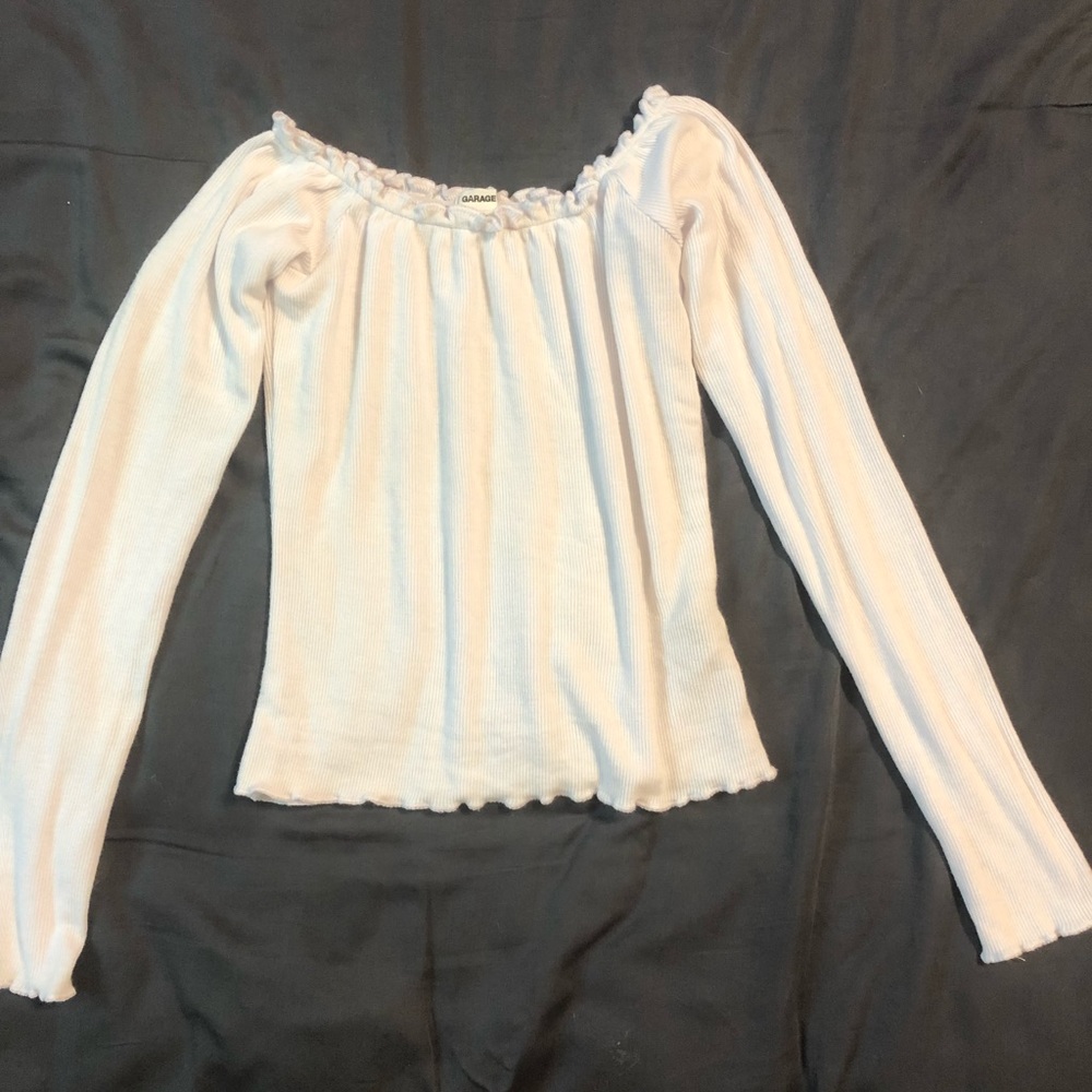 Off the shoulder white crop top